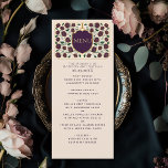 Sword & Shield Medieval Fantasy Monogram Weddensch Menu<br><div class="desc">Nodig uw bruiloftsgasten uit met dit Royal Sword & Shield Medieval Fantasy Monogram-ontwerp. Dit ontwerp is perfect voor koppels die op zoek zijn naar een vorstelijke maar moderne middeleeuwse fantasie-esthetiek. Pas de tekst, het lettertype en de kleuren aan uw ontwerpvoorkeuren aan. Overeenkomende items in onze winkel voor een compleet feestthema....</div>