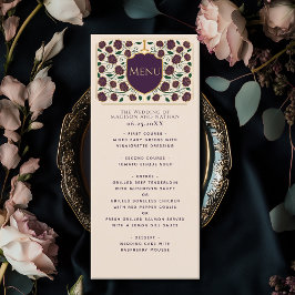 Sword & Shield Medieval Fantasy Monogram Weddensch Menu