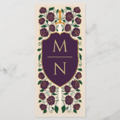 Sword & Shield Medieval Fantasy Monogram Weddensch Menu (Achterkant)