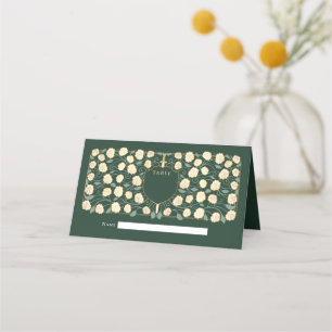 Sword & Shield Medieval Fantasy Monogram Weddensch Plaatskaartje