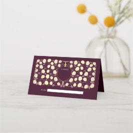 Sword & Shield Medieval Fantasy Monogram Weddensch Plaatskaartje