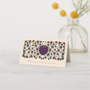 Sword & Shield Medieval Fantasy Monogram Weddensch Plaatskaartje