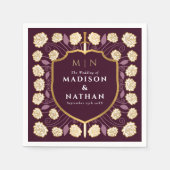 Sword & Shield Medieval Fantasy Monogram Weddensch Servet (Voorkant)