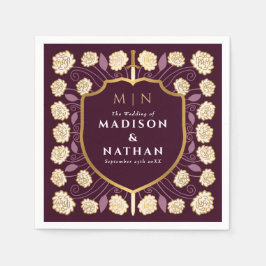 Sword & Shield Medieval Fantasy Monogram Weddensch Servet