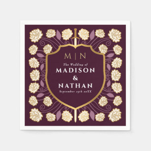 Sword & Shield Medieval Fantasy Monogram Weddensch Servet