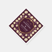 Sword & Shield Medieval Fantasy Monogram Weddensch Servet (Hoek)