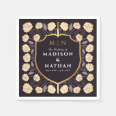 Sword & Shield Medieval Fantasy Monogram Weddensch Servet (Voorkant)