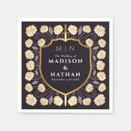 Sword & Shield Medieval Fantasy Monogram Weddensch Servet