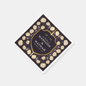 Sword & Shield Medieval Fantasy Monogram Weddensch Servet (Hoek)