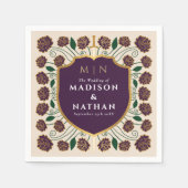 Sword & Shield Medieval Fantasy Monogram Weddensch Servet (Voorkant)