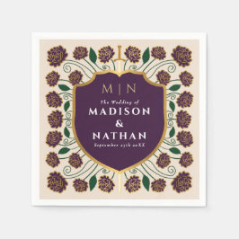 Sword & Shield Medieval Fantasy Monogram Weddensch Servet