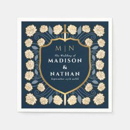 Sword & Shield Medieval Fantasy Monogram Weddensch Servet