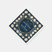 Sword & Shield Medieval Fantasy Monogram Weddensch Servet (Hoek)