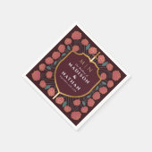 Sword & Shield Medieval Fantasy Monogram Weddensch Servet (Hoek)