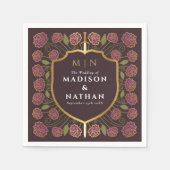 Sword & Shield Medieval Fantasy Monogram Weddensch Servet (Voorkant)