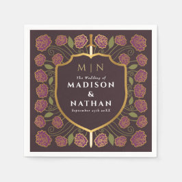 Sword & Shield Medieval Fantasy Monogram Weddensch Servet