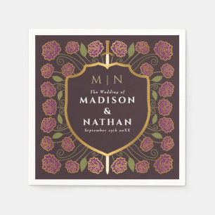 Sword & Shield Medieval Fantasy Monogram Weddensch Servet