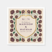 Sword & Shield Medieval Fantasy Monogram Weddensch Servet (Voorkant)