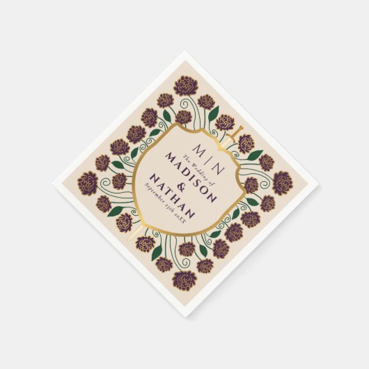 Sword & Shield Medieval Fantasy Monogram Weddensch Servet (Hoek)