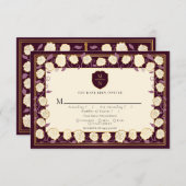 Sword & Shield Medieval Fantasy Wedding RSVP Informatiekaartje (Voorkant / Achterkant)
