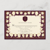 Sword & Shield Medieval Fantasy Wedding RSVP Informatiekaartje (Voorkant)