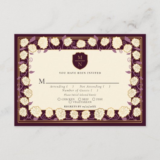 Sword & Shield Medieval Fantasy Wedding RSVP Informatiekaartje (Voorkant)