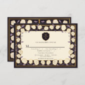 Sword & Shield Medieval Fantasy Wedding RSVP Informatiekaartje (Voorkant / Achterkant)