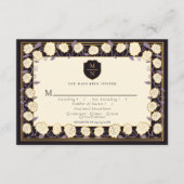 Sword & Shield Medieval Fantasy Wedding RSVP Informatiekaartje (Voorkant)