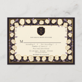 Sword & Shield Medieval Fantasy Wedding RSVP Informatiekaartje
