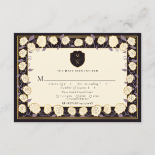 Sword & Shield Medieval Fantasy Wedding RSVP Informatiekaartje