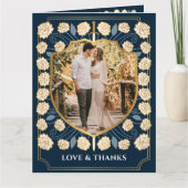 Sword Shield Middeleeuwse Fantasy Monogram Huwelij Bedankkaart (Voorkant)