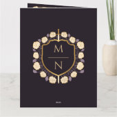 Sword Shield Middeleeuwse Fantasy Monogram Huwelij Bedankkaart (Achterkant)