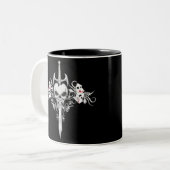 Sword Skull - BLK Tweekleurige Koffiemok (Voorkant links)