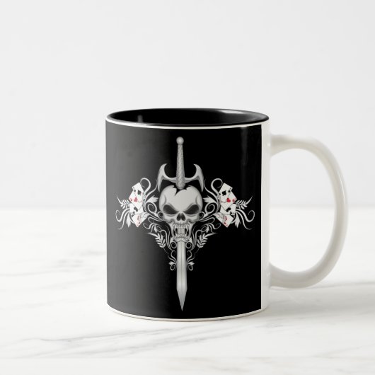 Sword Skull - BLK Tweekleurige Koffiemok (Rechts)