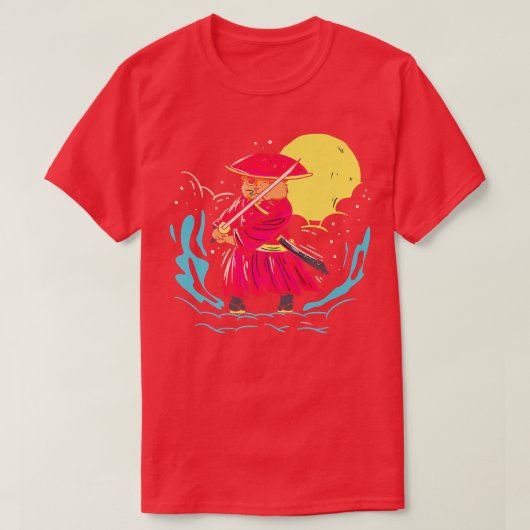 Sword stance cat warrior Samurai (2) T-shirt (Design voorkant)