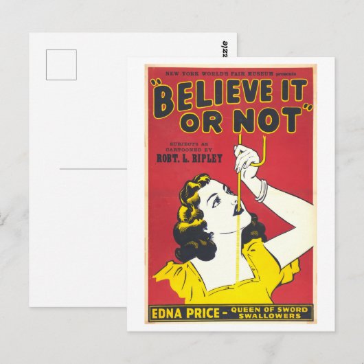  Sword Swallower Advertentie Briefkaart (Voorkant / Achterkant)