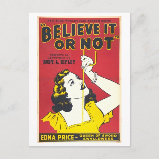  Sword Swallower Advertentie Briefkaart (Voorkant)