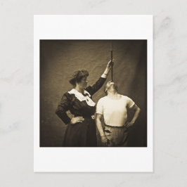 Sword Swallower en Wife Sideshow Freaks Briefkaart