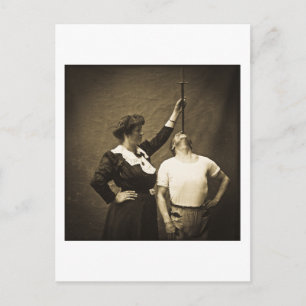 Sword Swallower en Wife Sideshow Freaks Briefkaart