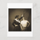 Sword Swallower en Wife Sideshow Freaks Briefkaart (Voorkant)