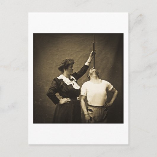 Sword Swallower en Wife  Sideshow Freaks Briefkaart (Voorkant)