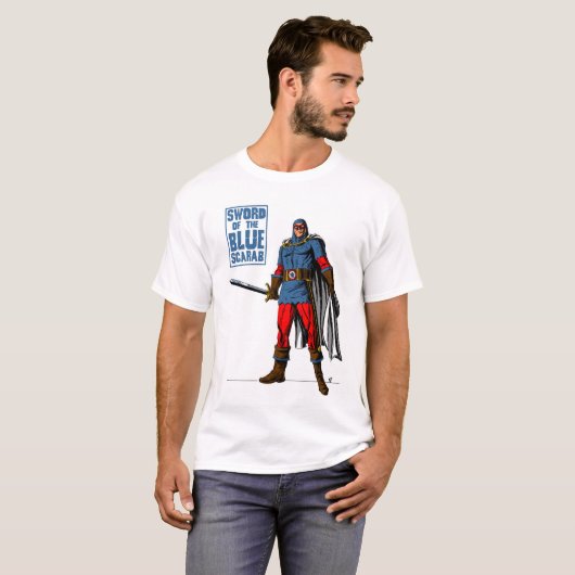 Sword van de Blauwe Scarab T-shirt (Voorkant volledig)