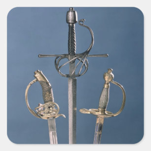 Sword van de infanterieofficier vierkante sticker