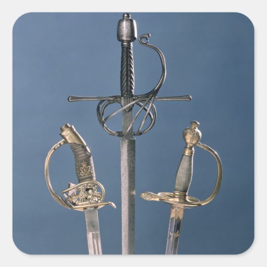 Sword van de infanterieofficier vierkante sticker (Voorkant)