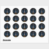 Sword van lichte fractale kunst ronde sticker (Vel)