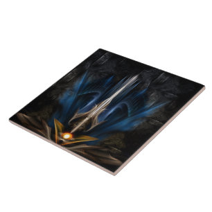 Sword van lichte fractale kunst tegeltje