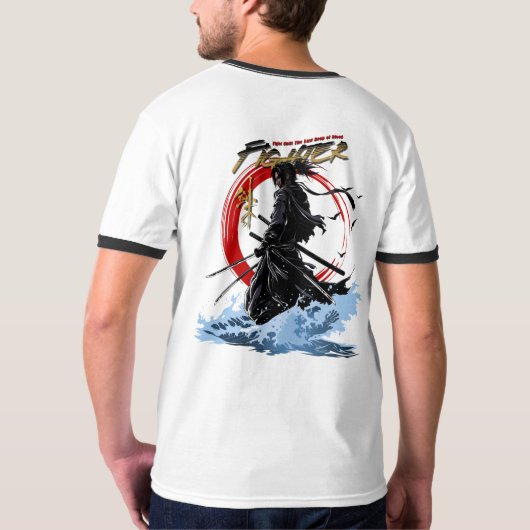 Swordfighter | Men's Ringer T-shirt (Achterkant volledig)