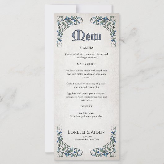 Swords Gamer Fantasy Wedding Menu (Voorkant)