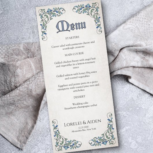 Swords Gamer Fantasy Wedding Menu