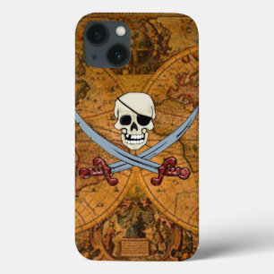 Swords & Old Wereldkaart BG iPhone 13 Hoesje